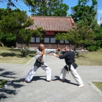 Bun Kai Übungen im Tempel mit Maurice Roggero, 7. Dan Shorin Ryu Karate und 7. Dan Kobudo