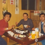 Abschieds-Essen mit Sensei Oshiro 8. Dan (links) und Sensei Gakia 8. Dan (rechts)